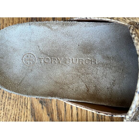 TORY BURCH Snakeskin Coin Mule Slide Loafer Sandal Shoe Women's Size 7 - Picture 4 of 10